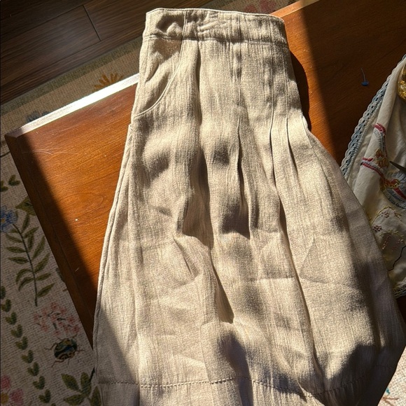 J. Jill tan/gold Midi pleated summer Skirt - Picture 7 of 7